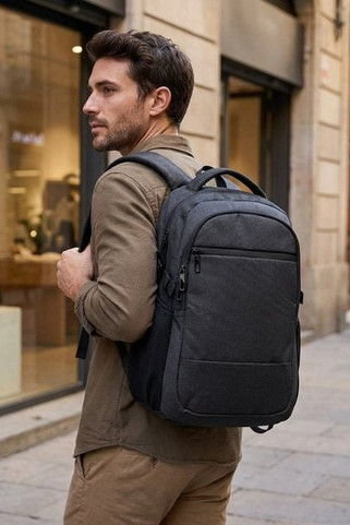 HANA Eco-Friendly 15 Inch Laptop Backpack with Trolley Holder - GiftRetail MO2047