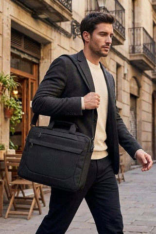 ROCKY Eco-Friendly 15-Inch Laptop Bag with Trolley Holder - GiftRetail MO2048