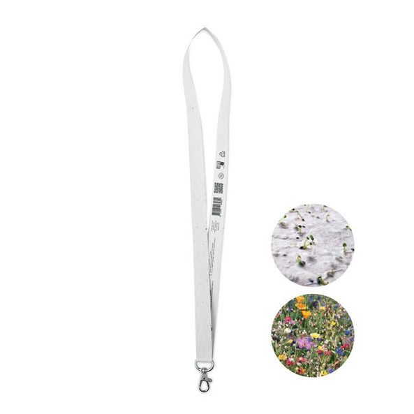 GiftRetail MO6906 - LANSEE Eco-Friendly Seed Paper Lanyard with Metal Hook