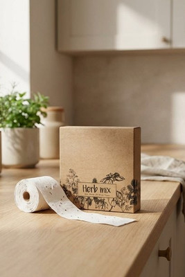 ROLL 3 Meter Herb Seed Tape with Basil, Parsley, and More - GiftRetail MO6926
