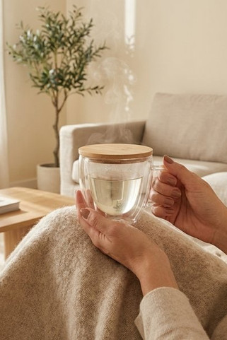 CORAMUG Sydänmuotoinen Borosilikaattilasi Mukilla - GiftRetail MO6937