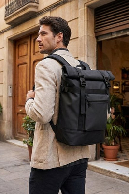 JAYA BAG JAYA Rolltop Backpack with Padded Straps and Base - GiftRetail MO6939