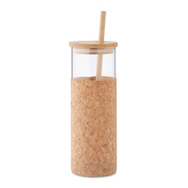 GiftRetail MO6950 - MOLUNGE Eco-Friendly Borosilicate Glass Tumbler with Bamboo Lid