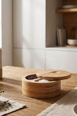 S&P Peper en zout bamboe doosje - GiftRetail MO6951