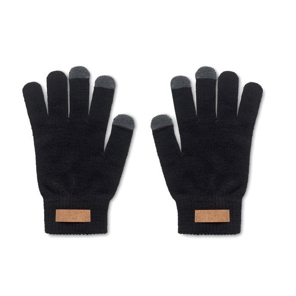 GiftRetail MO6955 - DACTILE RPET Eco-Friendly RPET Smartphone Tactile Gloves with Cork Label