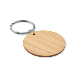 GiftRetail MO6977 - ROUNDBOO Eco-Friendly Round Bamboo Key Ring Accessory