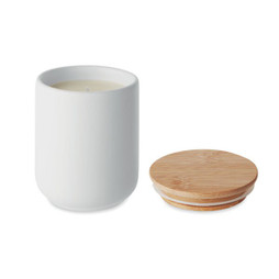 GiftRetail MO6986 - VEIKA Eco-Friendly Fresh Linen Candle in Bamboo Jar, 200g