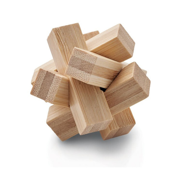 GiftRetail MO6987 - CUBENATS Eco-Friendly Bamboo Star Brain Teaser Puzzle