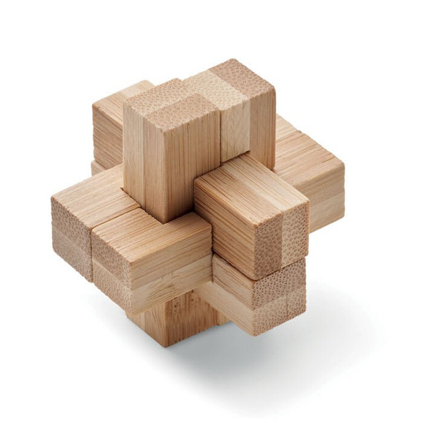 GiftRetail MO6988 - SQUARENATS Eco-Friendly Bamboo Brain Teaser Puzzle Box