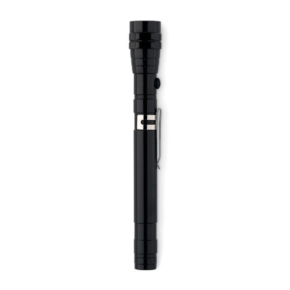 GiftRetail MO8621 - STRECH Extendable Magnetic LED Torch with Clip and Batteries