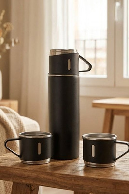 SHARM Premium Double Wall Insulated Flask and Cup Set - GiftRetail MO2116