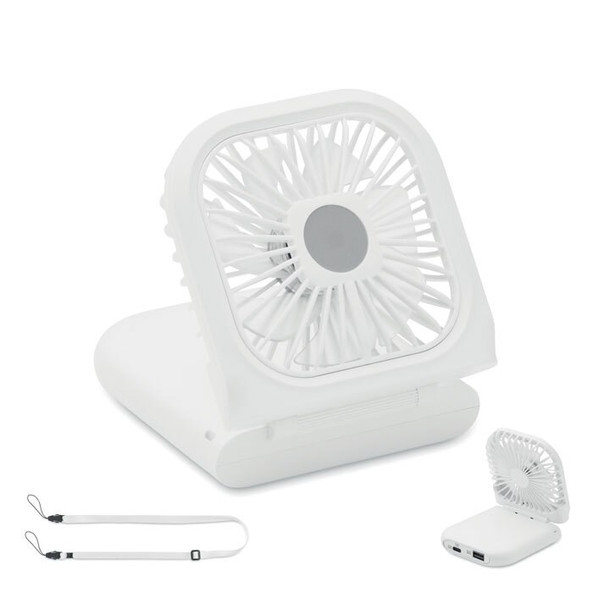 GiftRetail MO2123 - STANDFAN Portable Foldable Desk & Neck Fan with Power Bank
