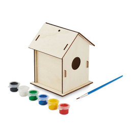 GiftRetail MO2130 - PAINTHOUSE DIY Complete DIY Wooden Birdhouse Craft Kit