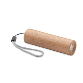 GiftRetail MO2137 - LITE Eco-Friendly Beech Wood Rechargeable LED Torch