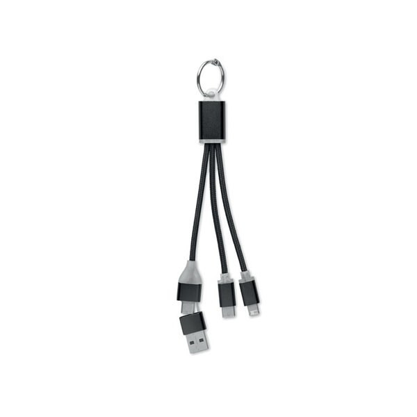 BLUE Versatile 4-in-1 Key Ring Charging Cable Type C - GiftRetail MO2141