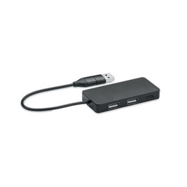 GiftRetail MO2142 - HUB Aluminium 3-Port USB Hub with 20cm Cable