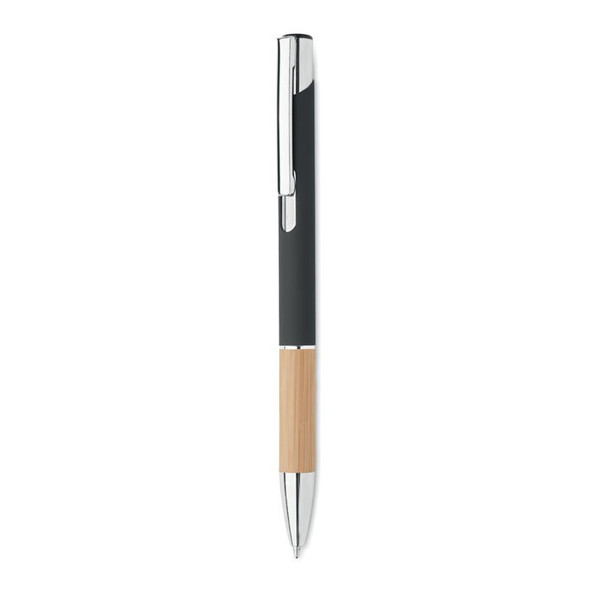 GiftRetail MO2159 - SPARTA Elegant Aluminium Pen with Bamboo Grip and Blue Ink