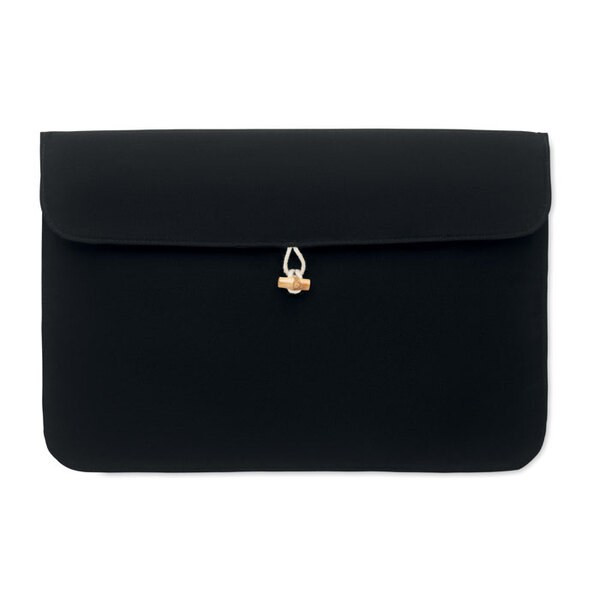 COTIN Eco-Friendly 15 Inch Cotton Laptop Pouch with Bamboo Button - GiftRetail MO2191