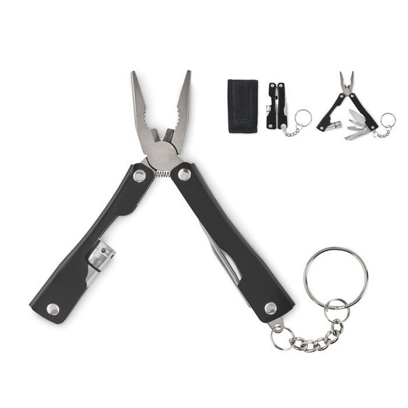 GiftRetail MO2201 - AYUDA Stainless Steel Multi-Tool Knife with Flashlight