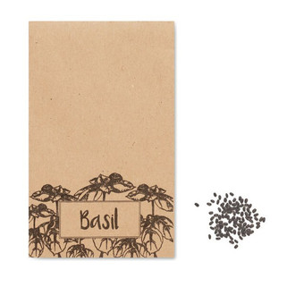 BASILOP Organic Basil Seeds in Eco-Friendly Craft Envelope - GiftRetail MO2216