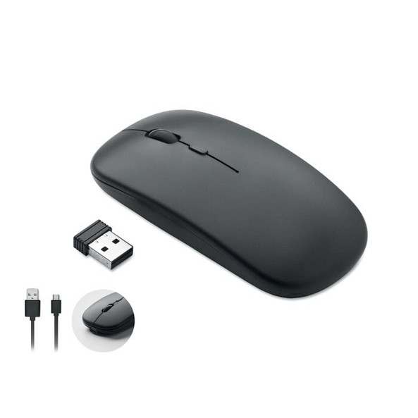 GiftRetail MO2222 - CURVY C Ergonomic Rechargeable Wireless Optical Mouse