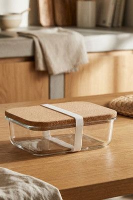 CANOA Eco-Friendly Borosilicate Glass Lunch Box with Cork Lid - GiftRetail MO2255