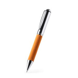 ROMIL Twist ball pen with main structure in metal and recycled leather - EgotierPro BL1320