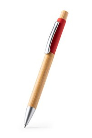 OSIRIS Ball pen with structure and push button in bamboo - EgotierPro BL1332