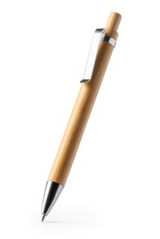 BAMBIK Ball pen in bamboo with aluminium details - EgotierPro BL1342