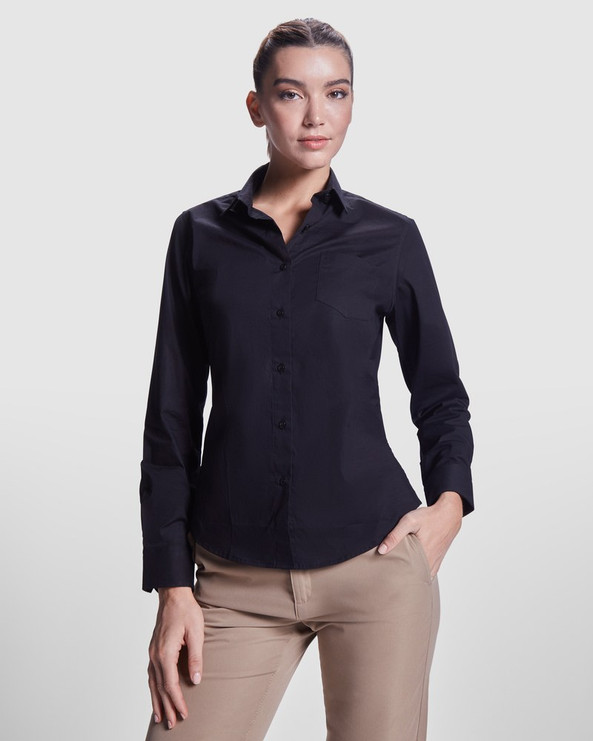 Roly CM5505 - MOSCU WOMAN Langärmelige Bluse für Frauen aus Stretchmaterial