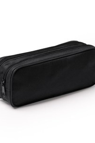 DILU Pencil case in 300D RPET polyester with double compartment and zipper fastening - EgotierPro ET1337