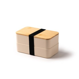 JANEX PP lunch box with two compartments and bamboo lid - EgotierPro FI1361