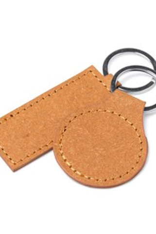 LUXOR Recycled leather keyring in two designs - EgotierPro KO1385