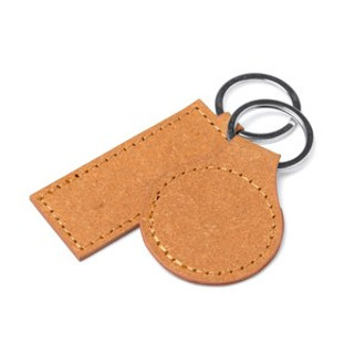 LUXOR Recycled leather keyring in two designs - EgotierPro KO1385