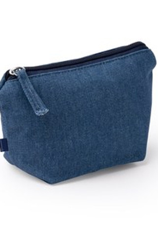 WESLY Toilet bag in recycled denim with matching zip fastening - EgotierPro NE1085