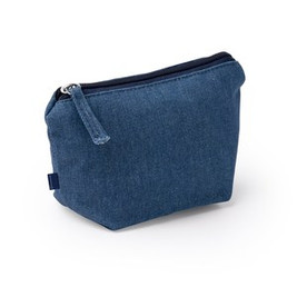 WESLY Toilet bag in recycled denim with matching zip fastening - EgotierPro NE1085