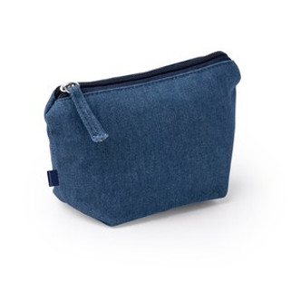 WESLY Toilet bag in recycled denim with matching zip fastening - EgotierPro NE1085