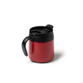 VAKE Double-walled recycled 304 stainles steel mug with screw lid and handle - EgotierPro TZ1358