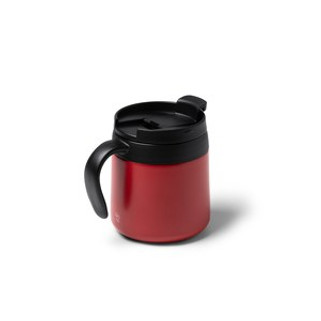 VAKE Kubek ze stali nierdzewnej 304 pochodzącej z recyklingu z podwójnymi ściankami z odkręcaną pokrywką i uchwytem - EgotierPro TZ1358