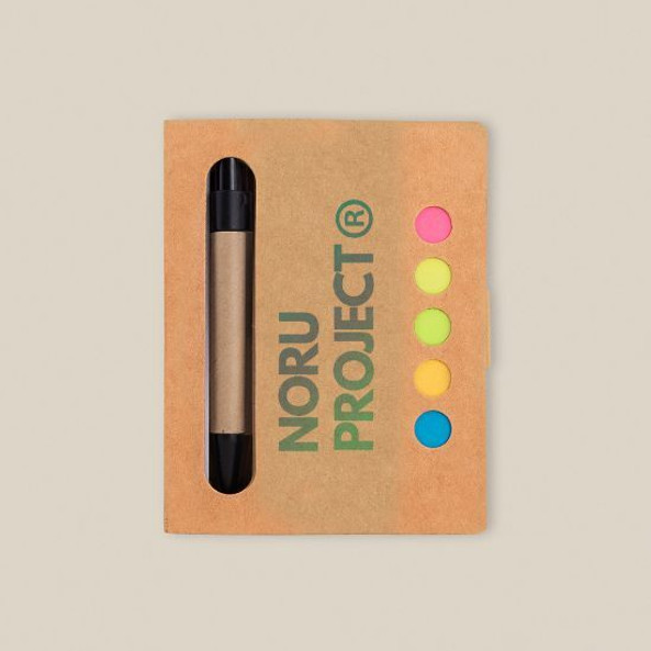 Goya 33047 - Cardboard Notebook with Sticky Notes & Pen NOTE