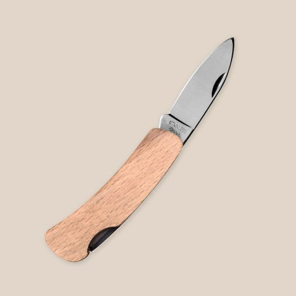 Goya 38072 - Stainless Steel Compact Pocket Knife, Wooden Handle HUMAN