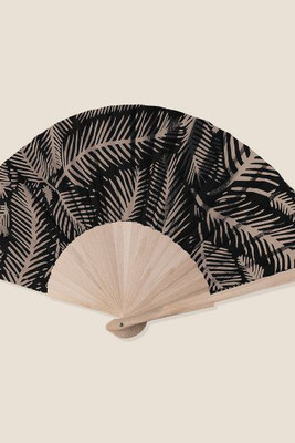 Goya 38059MONTADO - 23 cm Natural Wood Fan, Leaf Design LEAVES