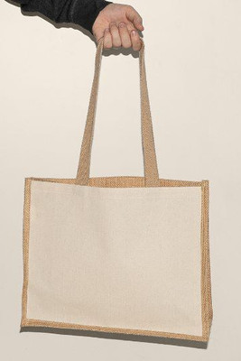 Goya 39002 - Cotton and Jute Laminated Bag with Long Handles SHOPPER