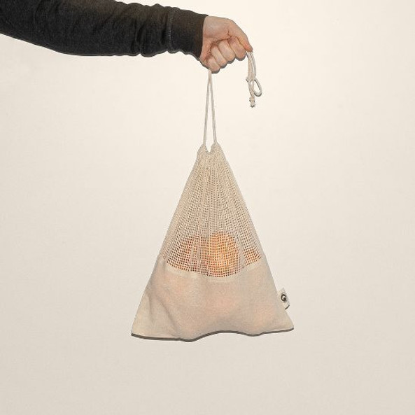 Goya 50004 - Cotton Net Bag with Cord Closure COCONUT