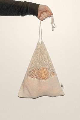 Goya 50004 - Cotton Net Bag with Cord Closure COCONUT