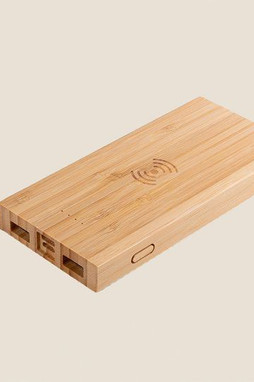 Goya 50556 - Bambus Power Bank 8000mAh med Trådløs Opladning EBONY
