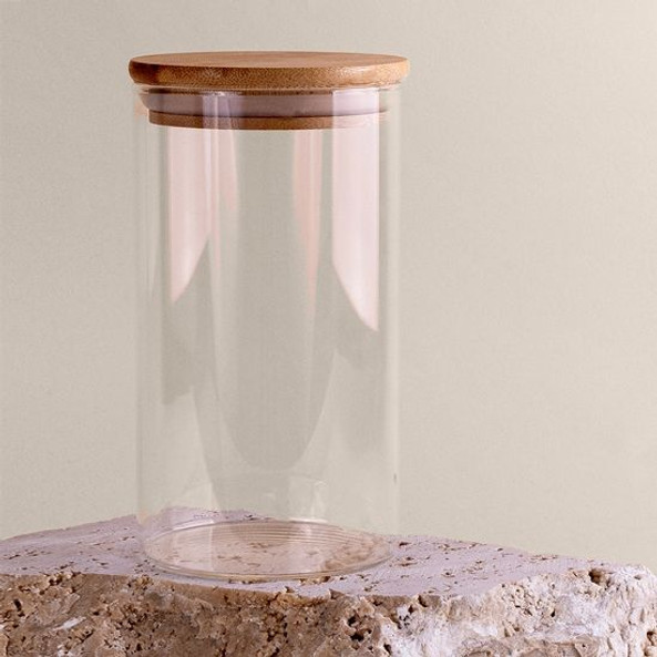Goya 50644 - Bocal en Verre Borosilicate avec Couvercle Bambou 650ml PRASE