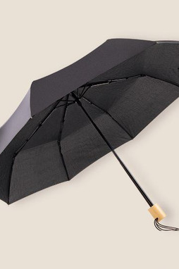 Goya 50651 - RPET Pongee Folding Umbrella with Wooden Handle PUCK