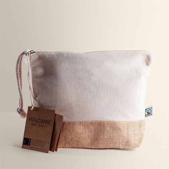 Goya 52011 - Fairtrade Cotton Zip Pouch with Cord Handle VOLCANIC