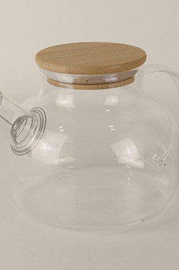 Goya 52025 - Borosilicate Teapot with Bamboo Lid & Metal Filter HERBAL